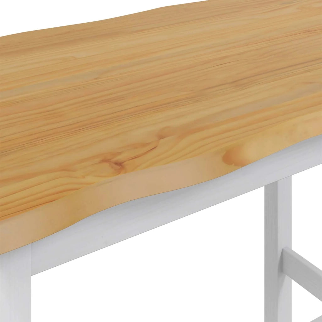VidaXL Tavolo Alto EKAI Bianco 112 x 70 x 91 cm Legno Massello di Pino 42037014