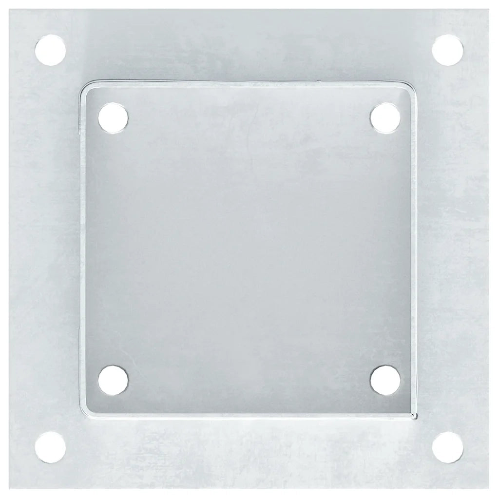 Basi per Pali Quadrate 4 pz Argento 121x121 mm Acciaio Zincato CFW5205046