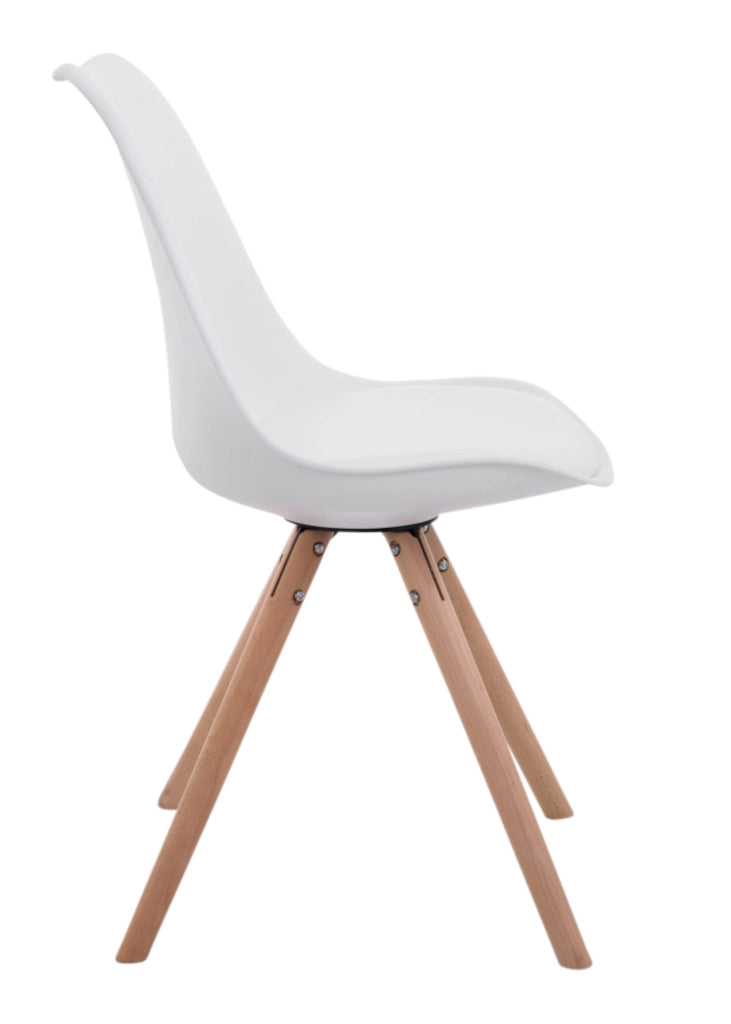 Set di 4 sedie Toulouse in ecopelle rotonde bianco,natura