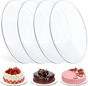 Piatti per torte - Piatto per torta in acrilico riutilizzabile a forma rotonda Ø 25 cm - Set di 4 - Sottopiatto per torte