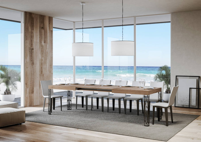 Tavolo Allungabile 200-304x90x77 cm Ghibli Quercia Natura Telaio Antracite