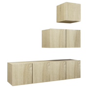 Set di Mobili TV 4 pz | Armadietto TV | Mobile Porta TV Rovere Sonoma in Legno Multistrato