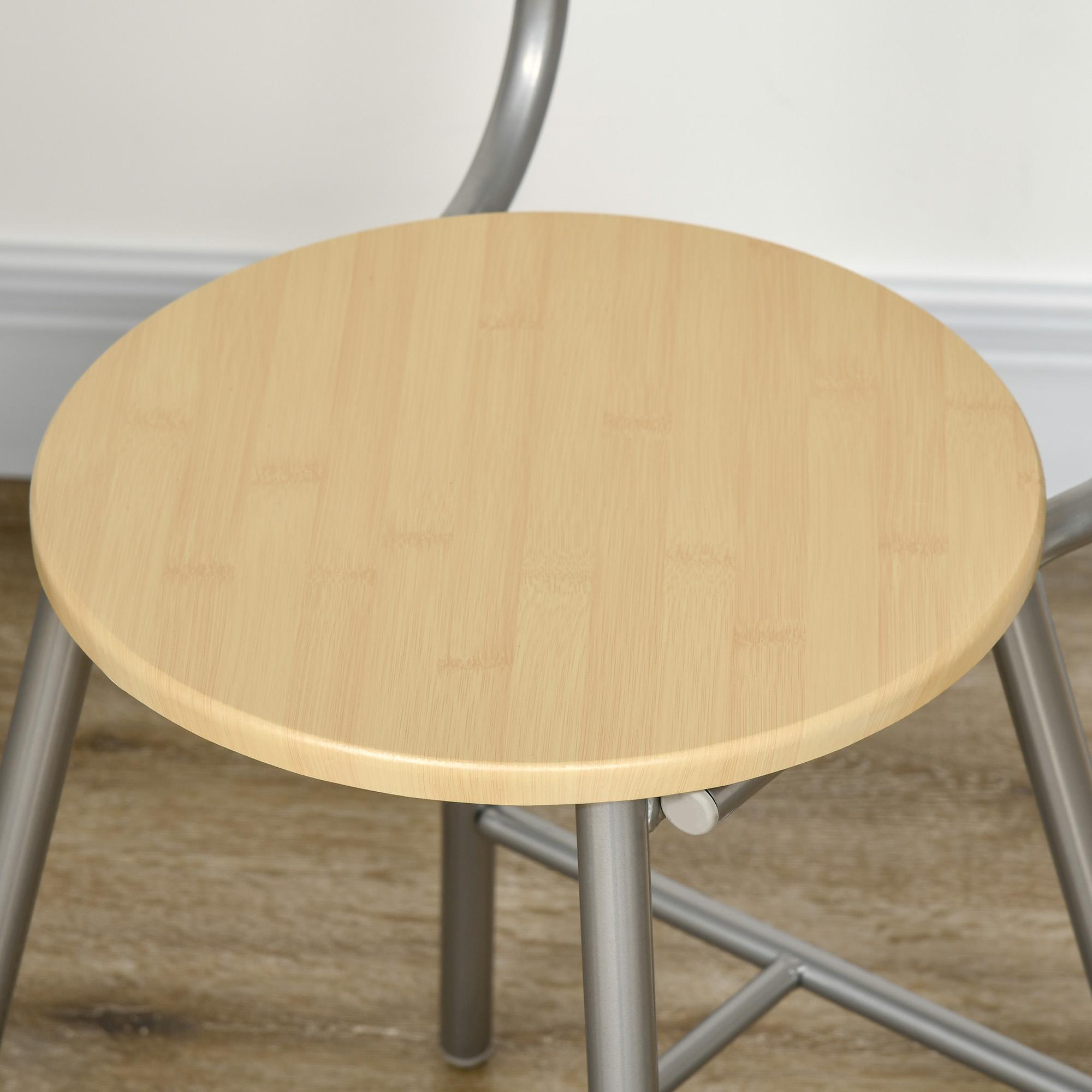 Set Tavolo e 2 Sedie  da Giardino in MDF e Acciaio Argento