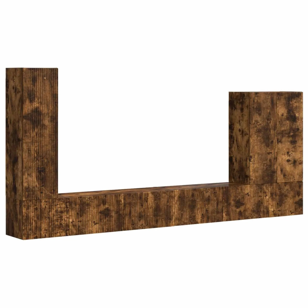 Set di Mobiletto da TV a Parete 6 pcs Rovere fumé