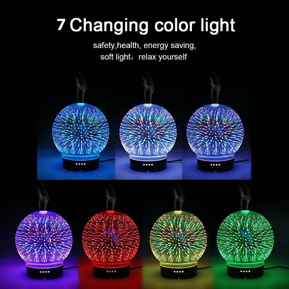 Trade Shop - Aromaterapia 7 Led 3d Umidificatore Diffusore Aromi Casa Ufficio Hytc002 -