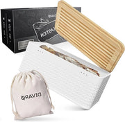 Tromba per pane con coperchio in acciaio inossidabile - sostenibile e multifunzionale - con tagliere - 33 x 19 x 12 cm