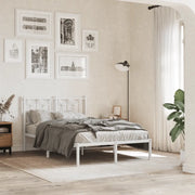 Giroletto con Testiera-Struttura Letto con testiera Metallo Bianco 120x190 cm 625478
