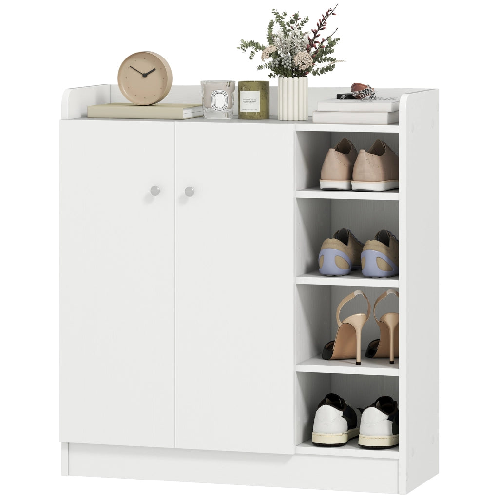 Scarpiera con Armadietto e Ripiani Aperto ¨C zephmum ¨C Bianco 83x30x90 cm