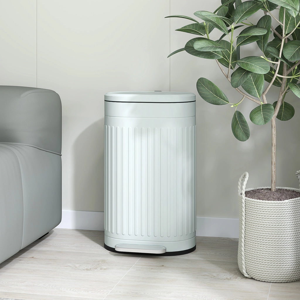 Cestino 30L con Coperchio a Pedale e Inseritore Estraibile ¨C Zephmum ¨C Verde 36.5x31.2x60.8 cm