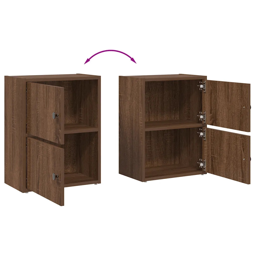 Libreria-Scaffale per Libri-Mobile di Stoccaggio Rovere Marrone 40x24x52 cm in Legno Multistrato