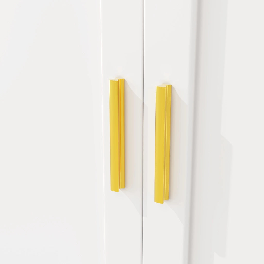 ARMADIO CUCINA 130x45x180 cm Bianco in MDF con ante in vetro e LED