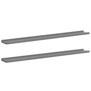 2 pz Mensole da Parete | Scaffali a Parete | Ripiano a parete Grigie 100x9x3 cm