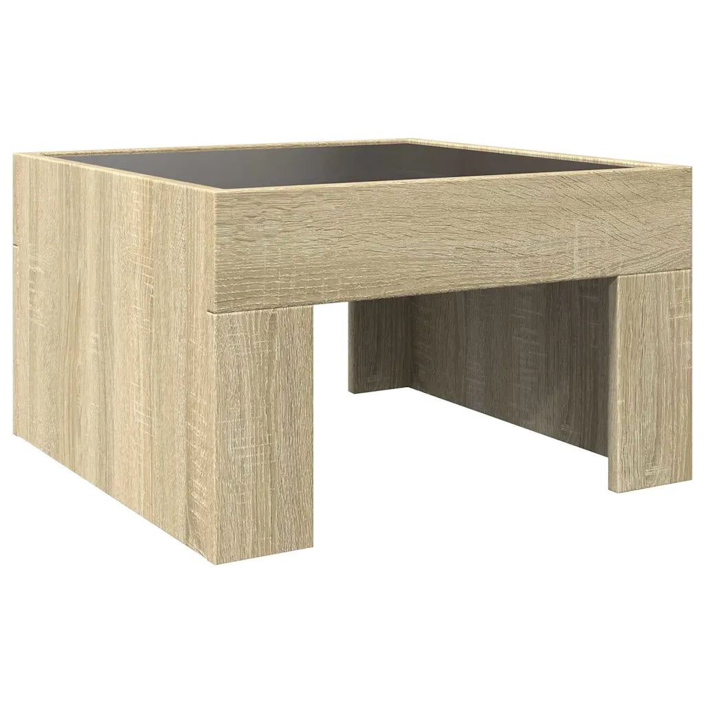 Tavolino da salotto | Tavolino da caff¨¨ | Tavolino da Soggiorno con LED Infinity Rovere Sonoma 50x50x30 cm