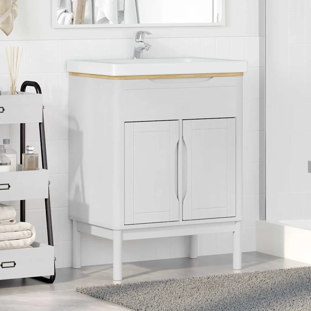 Mobile Lavabo | Armadio per Lavabo da Bagno FLORO Bianco 60 x 40 x 80 cm