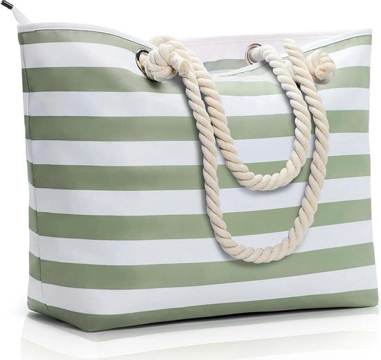 Sacca da spiaggia con chiusura a cerniera e tasche - Dimensioni extra grandi e impermeabile - Per donne e ragazze