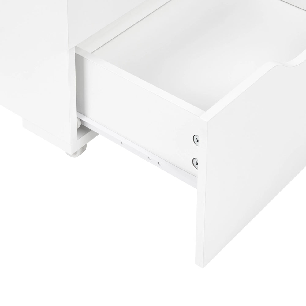 Toeletta in MDF bianco con specchio e sgabello 2 cassetti scrivania da toeletta specchio da trucco design minimalista camera da letto