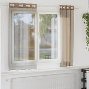 Tende in Voile con Occhielli 2 pz Marrone Chiaro 4102126