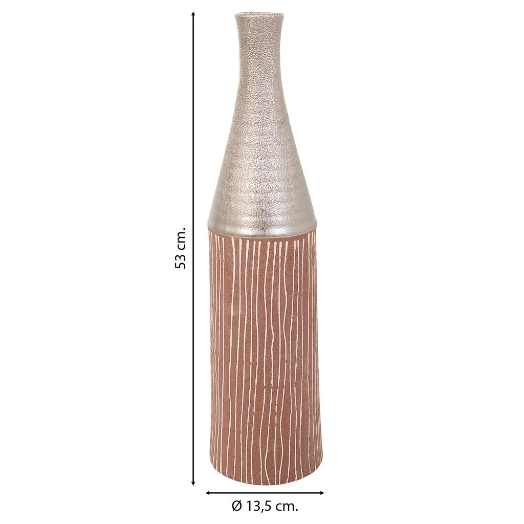 Vaso in ceramica argento 13,5x13,5x53h