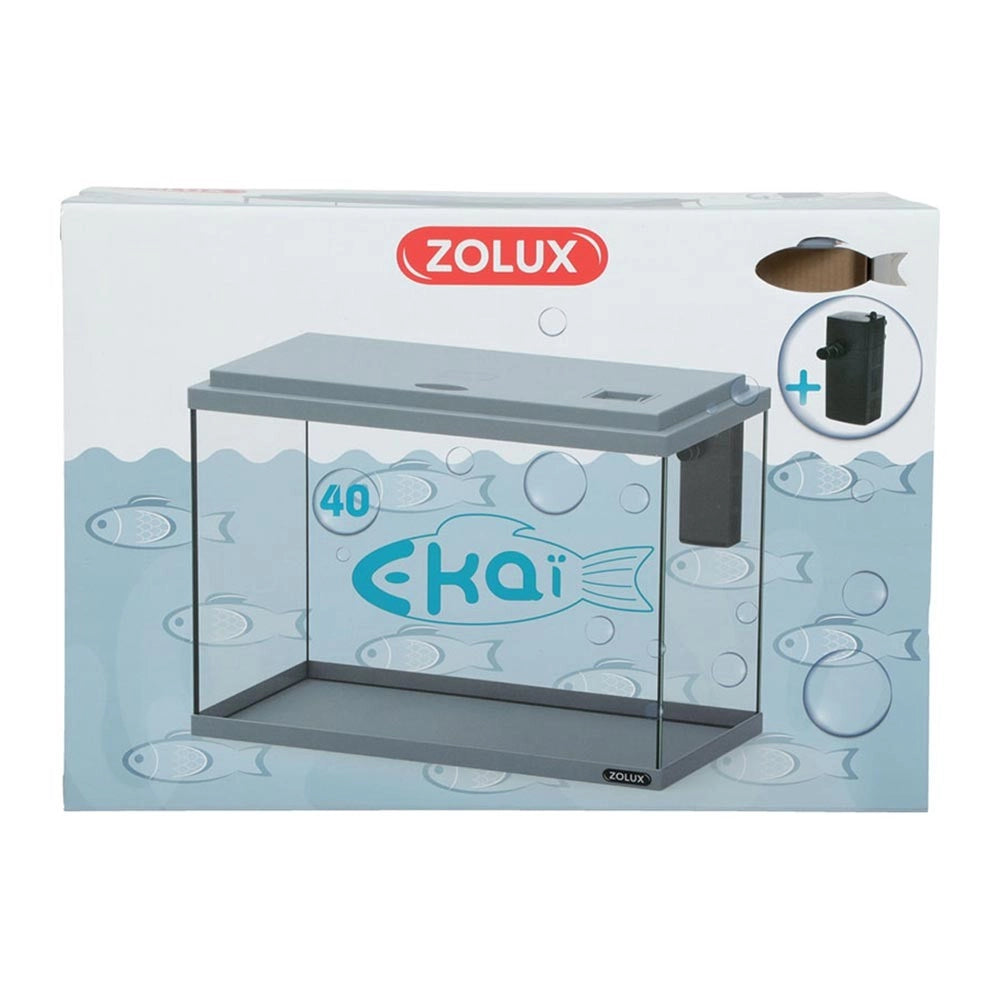 Zolux Ekai 40 24L - acquario cm40x20x28h completo di filtro interno Colore: Grigio