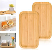Set di tavola in bambù 2 pezzi rettangolari - Tavoliere utili per tè e caffè - Sottopiatto in bambù per snack - Tavoliere in legno di massa.
