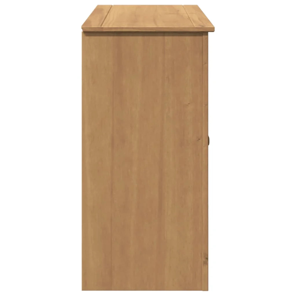 Buffet credenza cassettiera armadio mobile contenitore organizer per cucina soggiorno salotto con cassetti 112 x 40 x 80 cm legno di pino massiccio marrone 02_0030129