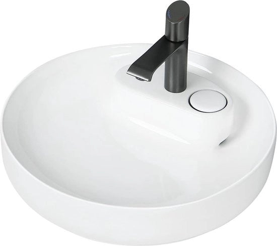 Wastafello - pulsante di scarico laterale - 51x51x115 cm - bagno e toilette ospiti - bianco