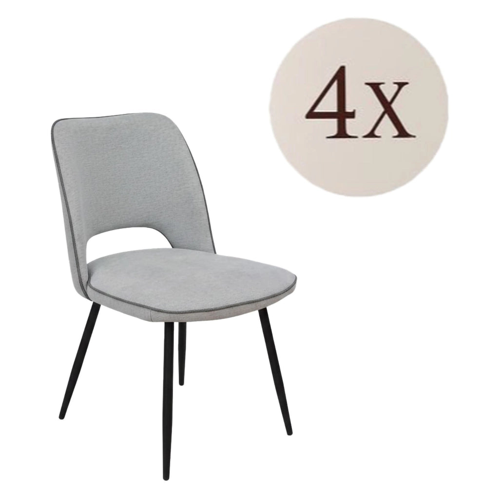 Staffolo, set di Sedie 4 Sedie, Grigio Chiaro