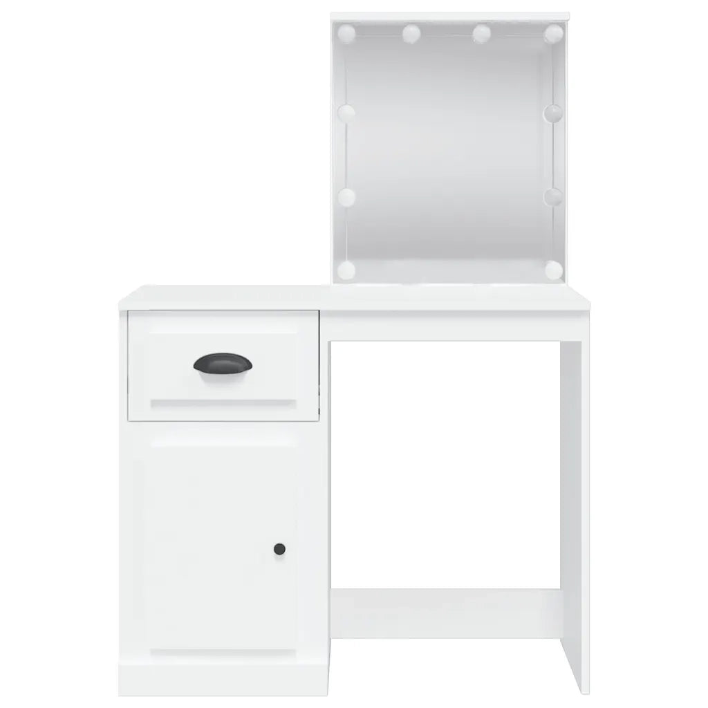 Toeletta con Luci LED Bianca 90x42x132,5 cm 834970
