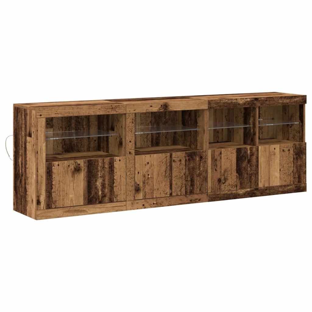 Credenza | Madia LED Legno vecchio 202 x 37 x 67 cm Legno multistrato