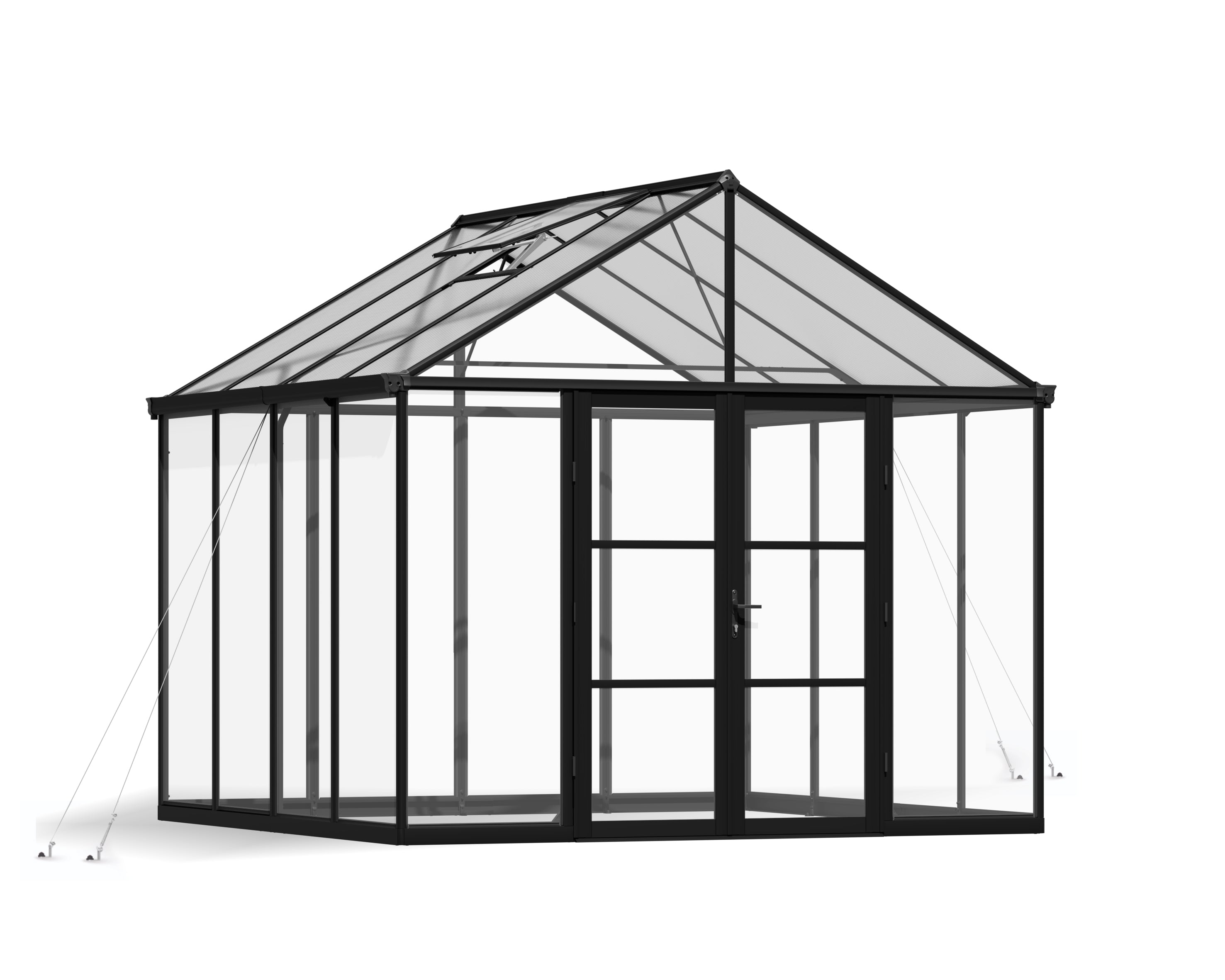 Serra Da Giardino in Policarbonato 308x304x285 cm- colore Nero Canopia ARIA Ibrida