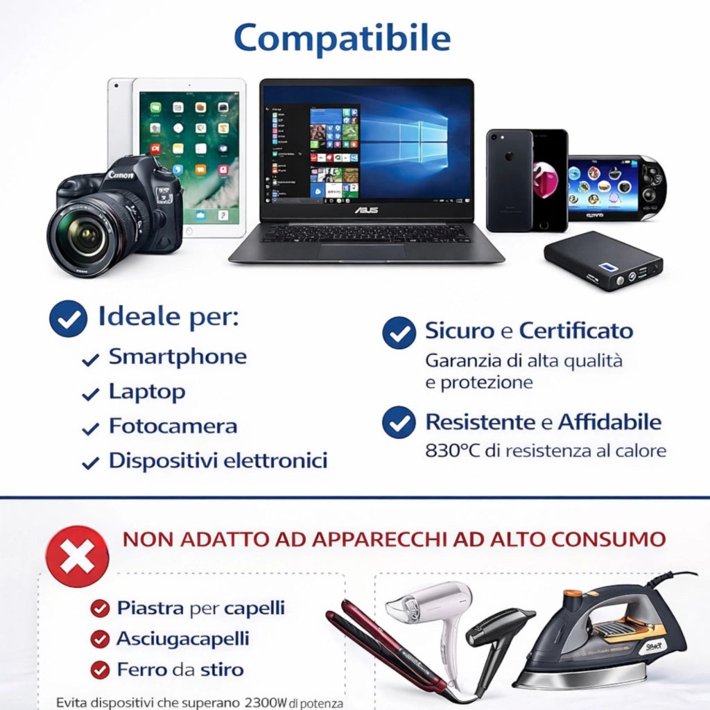 Adattatore Da Viaggio Universale  Spina Schuko 16A a UK USA AUS CN 2300W 603195N