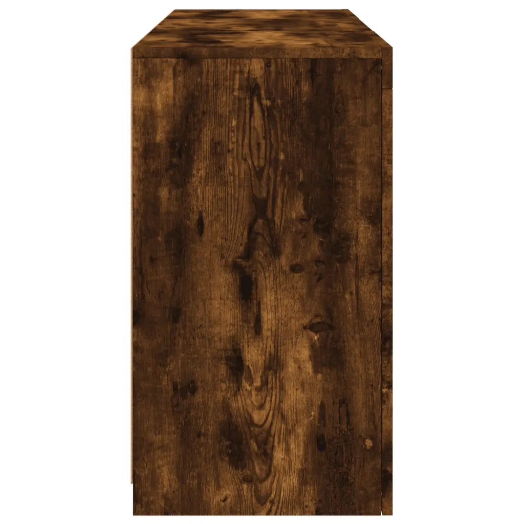 Credenza | Madia | Buffet da pranzo | Armadio da pranzo con Luci LED Rovere Fumo 123x37x67 cm