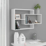 Mensole a Muro Bianco Lucido 104x20x58,5cm in Legno Multistrato 800330
