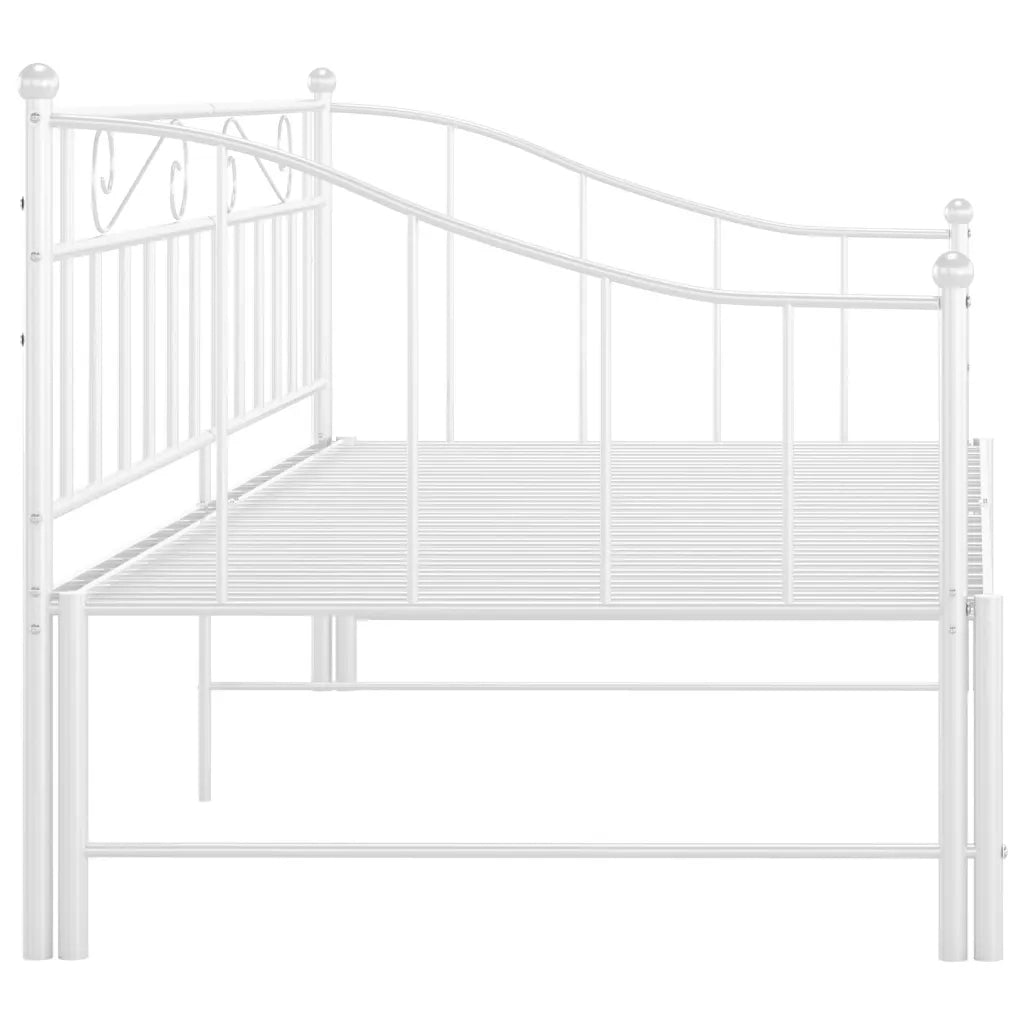 Telaio Divano Letto Estraibile Bianco in Metallo 90x200 cm 324777