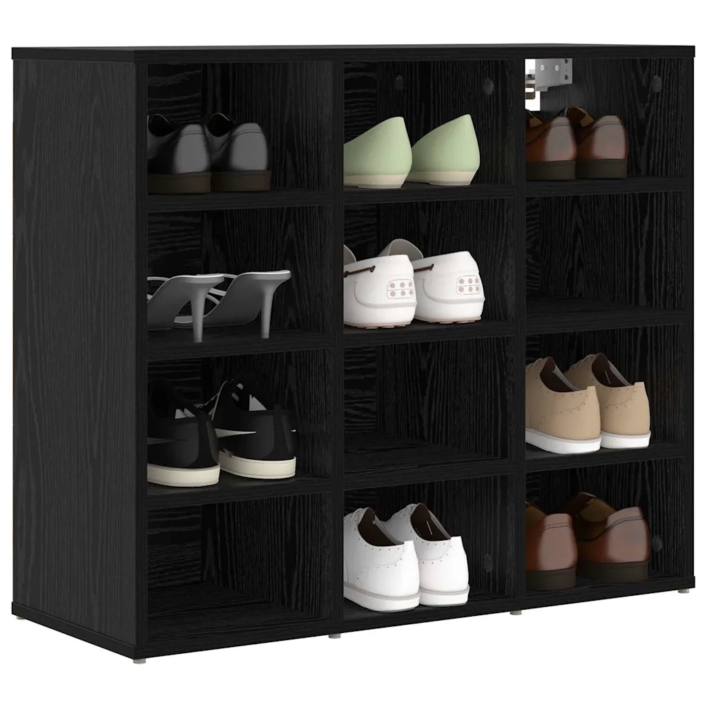 Mobile per scarpe con lo scaffale Rovere Nero 77,5 x 30 x 67 cm 875214