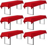 Telaio per tavolo da birra 6 pezzi, copertura universale per tavoli da birra da 50cm e 70cm, coperture per tavoli da birra, copertura per tavolo da birra, set per tenda da birra con tovaglie rettangolari da 100x250cm (rosso)