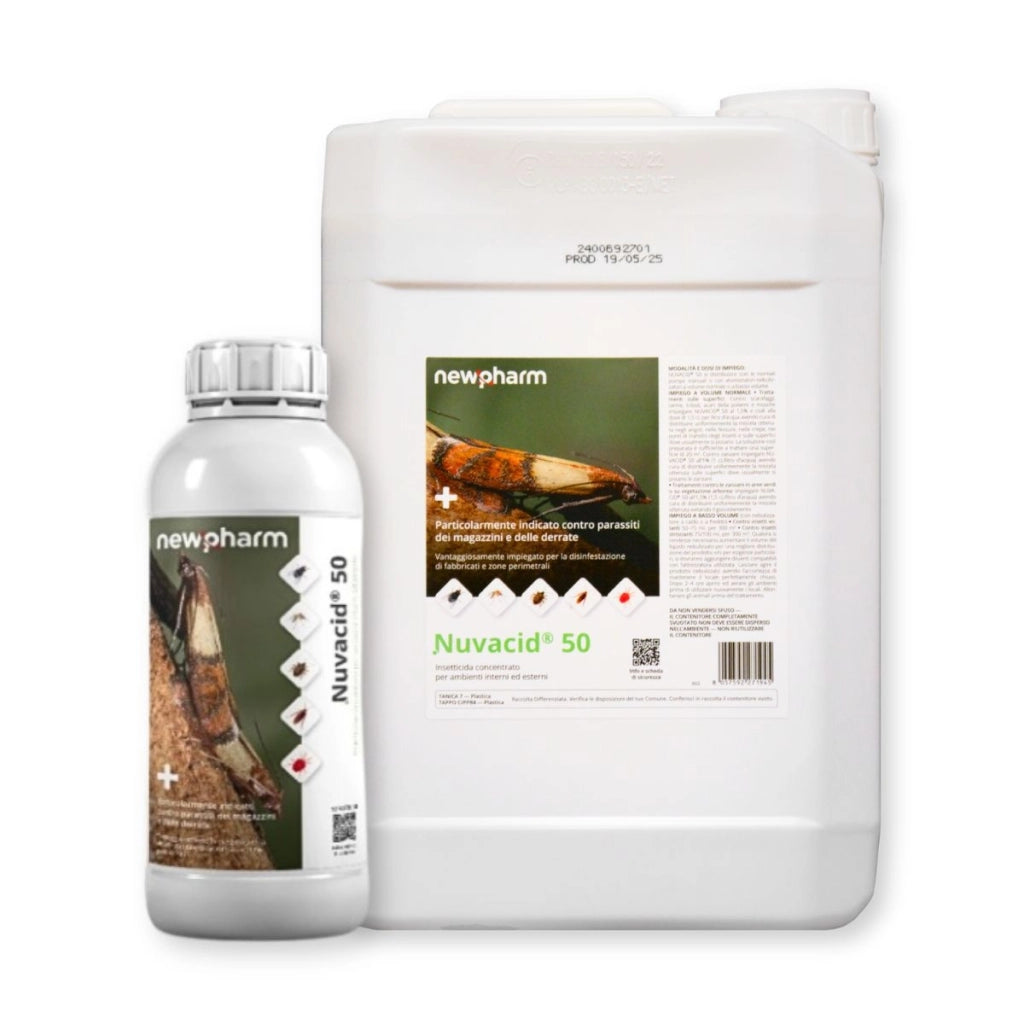 Nuvacid 50 Insetticida Concentrato per Ambienti Interni ed Esterni | Newpharm, Versione da 1L