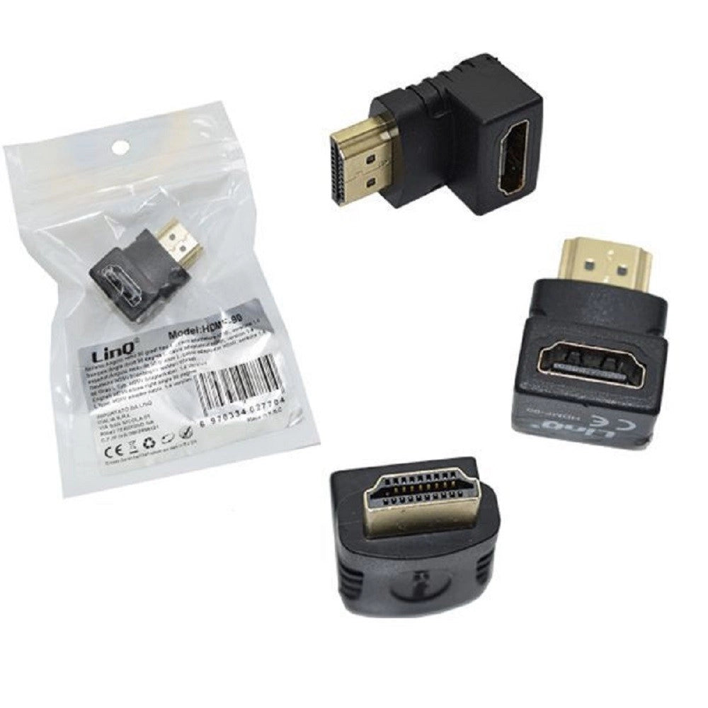 Trade Shop - Adattatore Video Da Hdmi Maschio A Hdmi Femmina 90°gradi Angolare Destro Hdmf-90 -