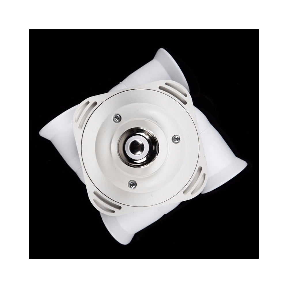 Trade Shop - Portalampada Adattatore E27 4 In 1 Per Lampade Lampadine Attacchi Orientabili -