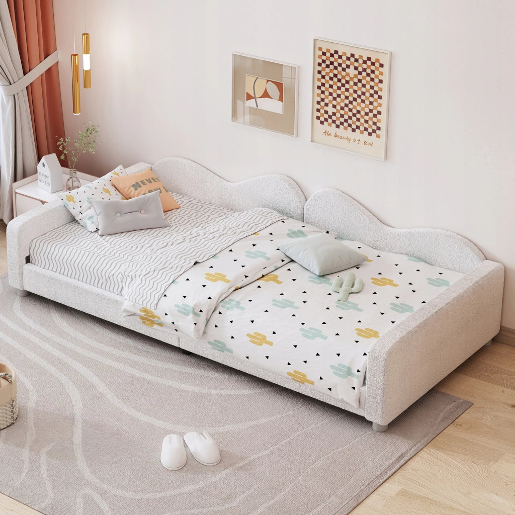 Letto per bambini 90x200 - Xylo - Peluche, bianco, senza materasso
