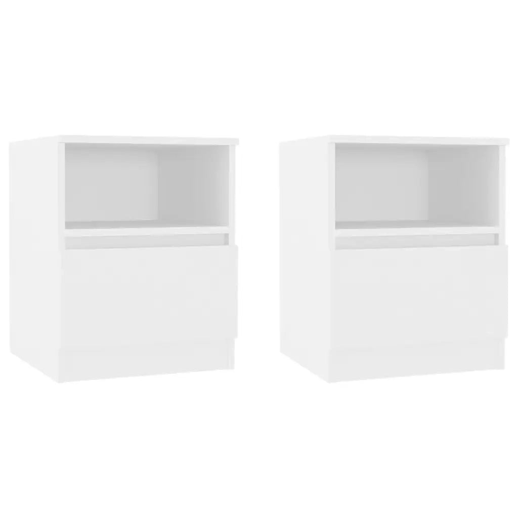 Comodini 2 pz Bianchi 40x40x50 cm in Legno Multistrato 806158