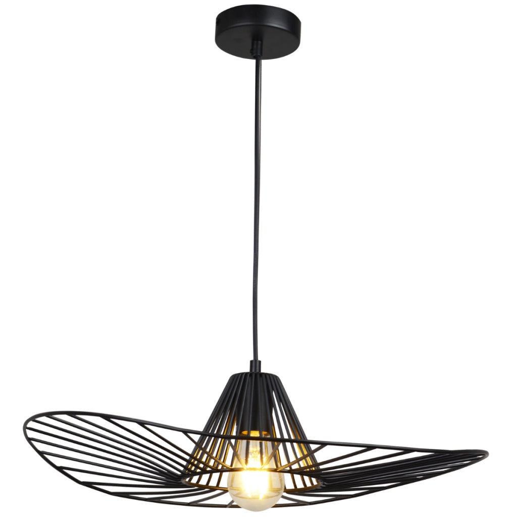 Lampada a sospensione ABANO nera 1xE27 in metallo Polux