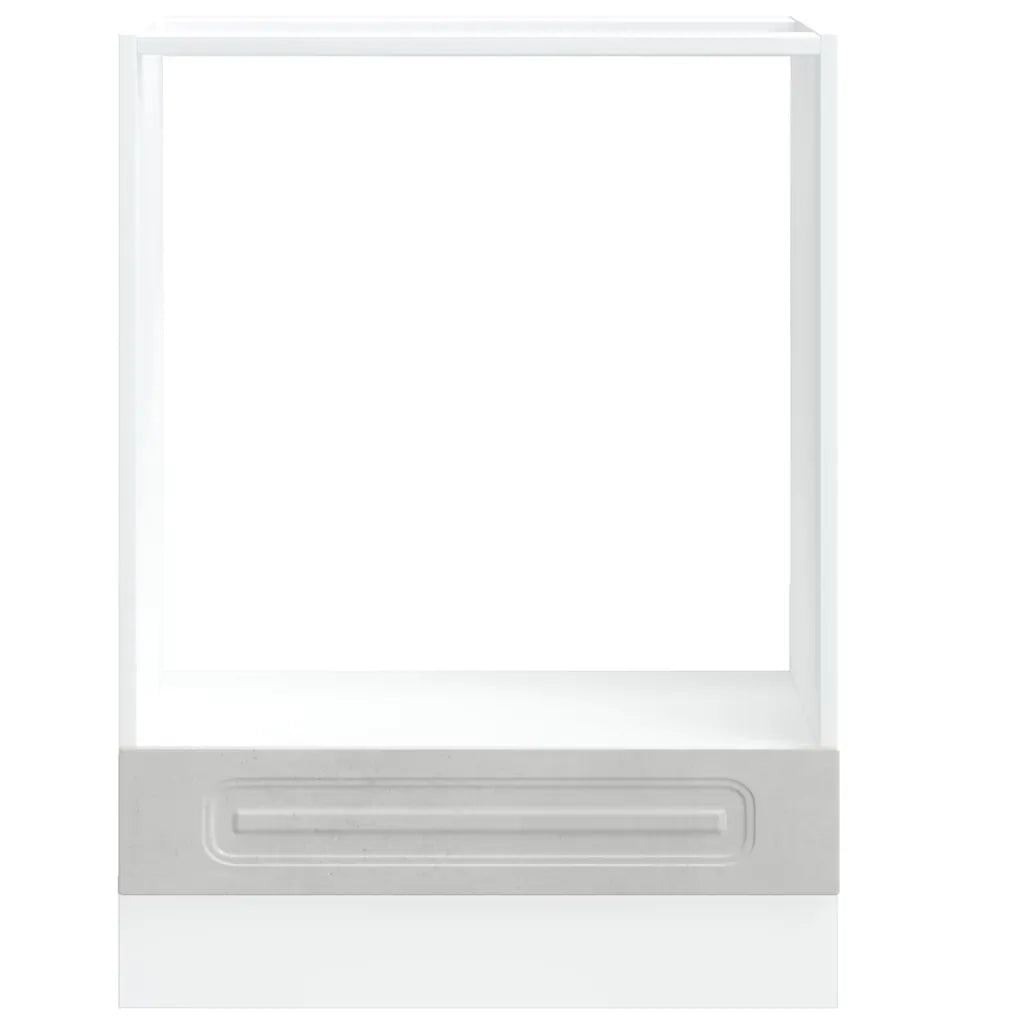 Mobile forno compatto con vano contenitore 60 x 46 x 81,5 cm design classico in legno composito grigio cemento 02_0049944