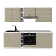 Cucina componibile Fame-Line Pannello in quercia/Bianco 235 cm, PL Marmo Vicco