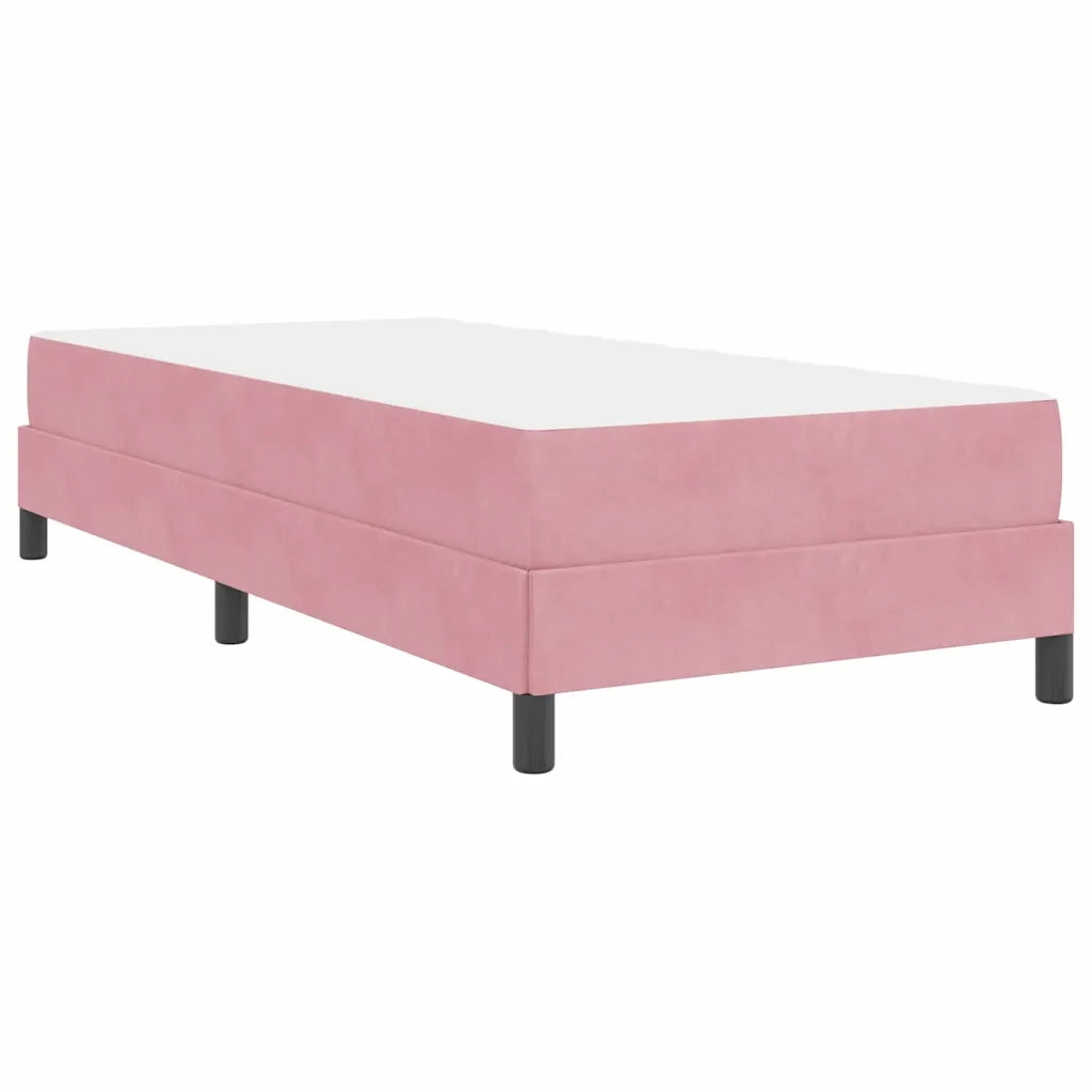 Letto a molle con materasso-Struttura Letto con Materasso Rosa 90 x 190 cm Tessuto