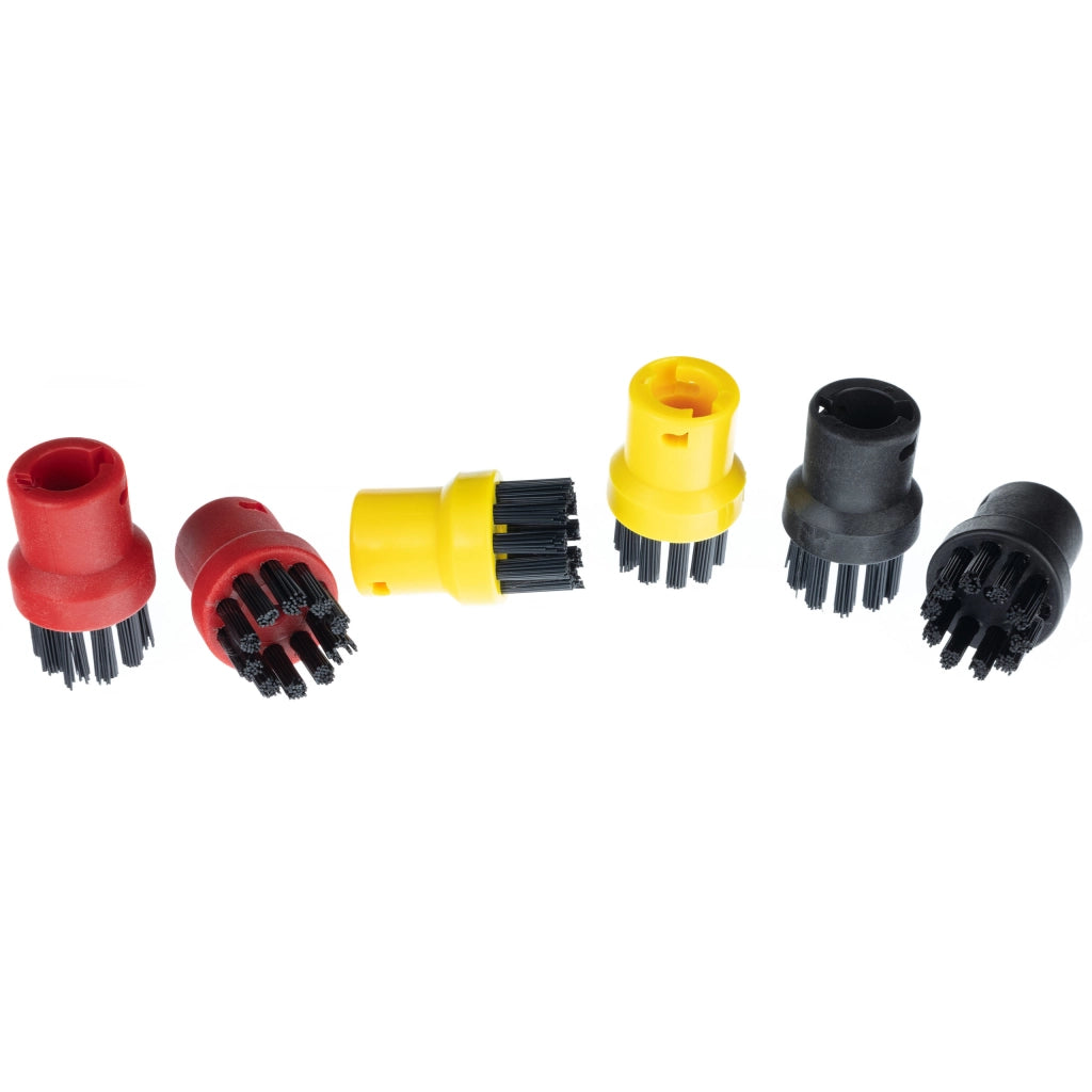 Set di Accessori per Pulizia compatibile con Kärcher SC – 3 Panni in Microfibra, 6 Spazzole Rotonde