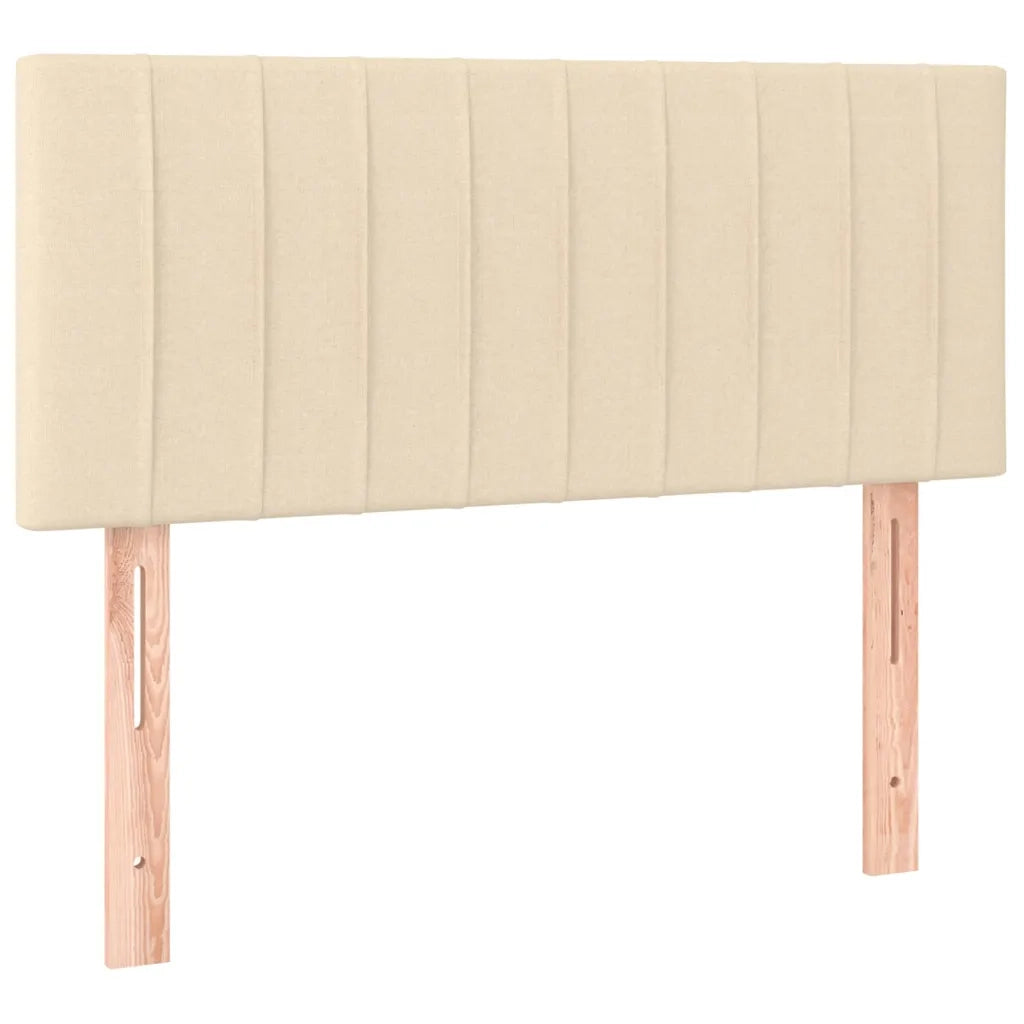 Letto a Molle con Materasso e LED Crema 100x200cm in Tessuto