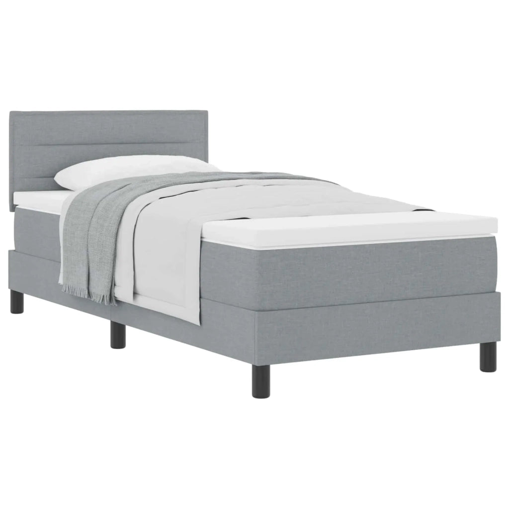 Letto a molle con testiera Grigio chiaro 80 x 200 cm Tessuto 3338566