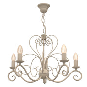 Lampadario Mauro 5 luci beige metallo E14 Luminex