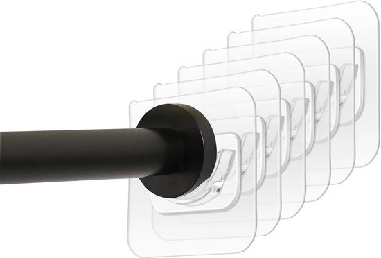 Kit di sostegni per doccia 6 pezzi - Otre adesivi autoattaccanti - Montaggio a parete - Translucido - ABS - Resistente agli urti - Sostegni per doccia